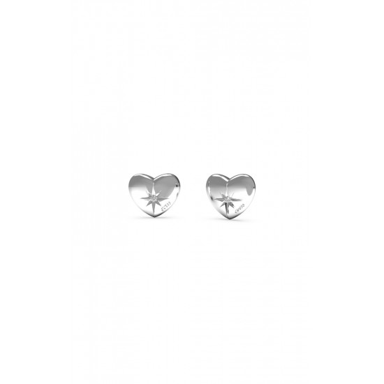 GUESS STEEL TALISMANIA JUBE01445JWRHT/U Ασημένια Σκουλαρίκια Καρδιές