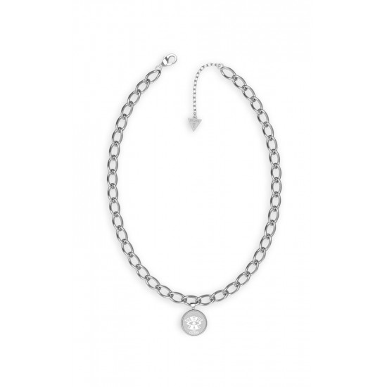GUESS STEEL TALISMANIA JUBN01431JWRHT/U Ασημένιο Κολιέ Με Μάτι