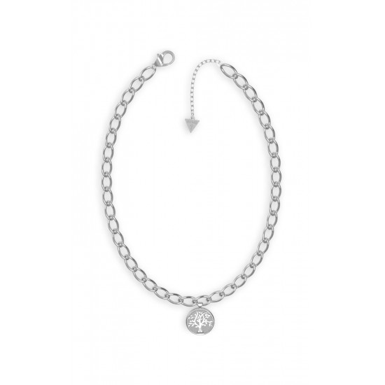 GUESS STEEL TALISMANIA JUBN01432JWRHT/U Ασημένιο Κολιέ Με Δέντρο