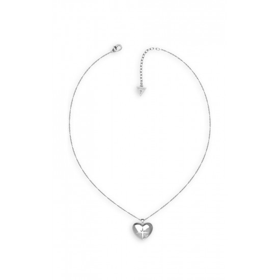 GUESS STEEL TALISMANIA JUBN01433JWRHT/U Ασημένιο Κολιέ Με Καρδιά
