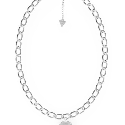 GUESS STEEL TALISMANIA JUBN01434JWRHT/U Ασημένιο Κολιέ Με Καρδιά