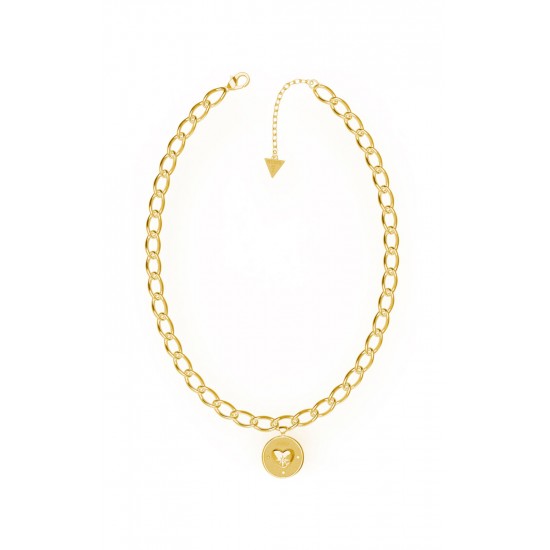 GUESS STEEL TALISMANIA JUBN01434JWYGT/U Χρυσό Κολιέ Με Καρδιά