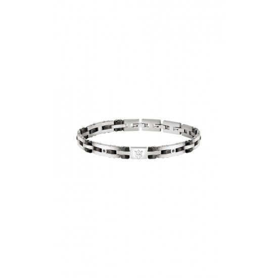 MASERATI ARM RING JM220ASR02 Δίχρωμο Ανδρικό Βραχιόλι Με Λογότυπο