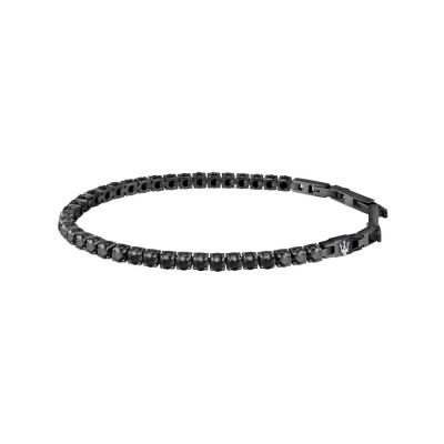 MASERATI ARM RING JM222AVC02 Μαύρο Ανδρικό Βραχιόλι Με Μαύρες Πέτρες