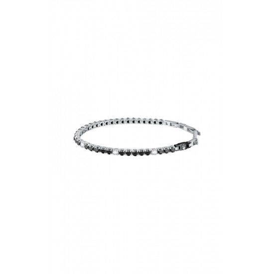 MASERATI ARM RING JM222AVC05 Ασημένιο Ανδρικό Βραχιόλι Με Πέτρες