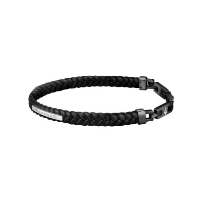 MASERATI ARM RING JM222AVE02 Μαύρο Δερμάτινο Βραχιόλι