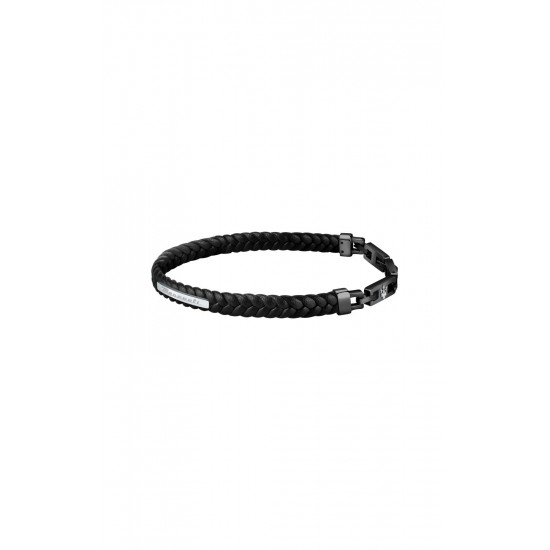MASERATI ARM RING JM222AVE02 Μαύρο Δερμάτινο Βραχιόλι