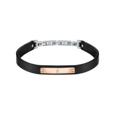 MASERATI ARM RING JM222AVE05 Μαύρο Δερμάτινο Βραχιόλι