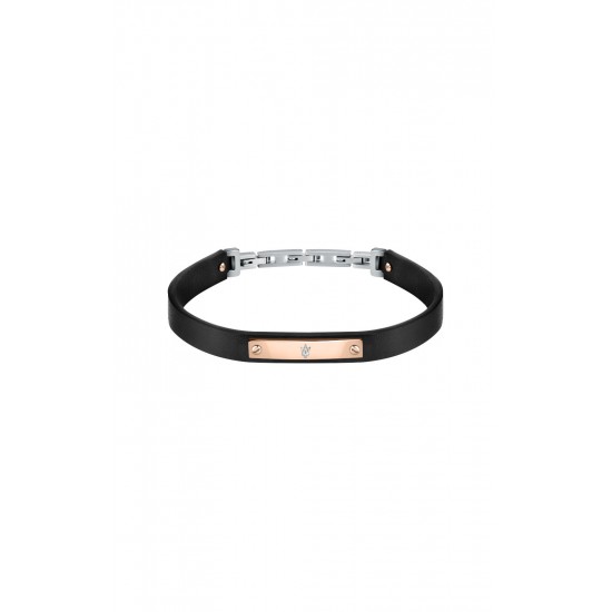 MASERATI ARM RING JM222AVE05 Μαύρο Δερμάτινο Βραχιόλι