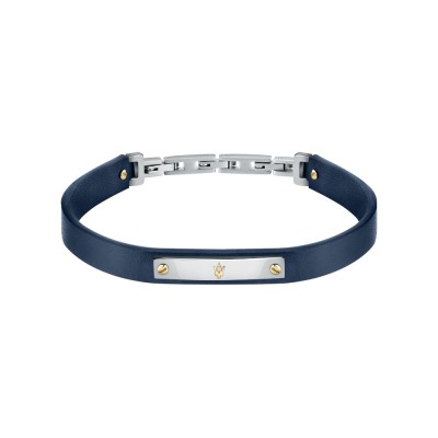 MASERATI ARM RING JM222AVE06 Μπλε Δερμάτινο Βραχιόλι