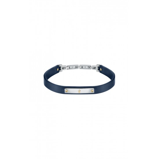 MASERATI ARM RING JM222AVE06 Μπλε Δερμάτινο Βραχιόλι