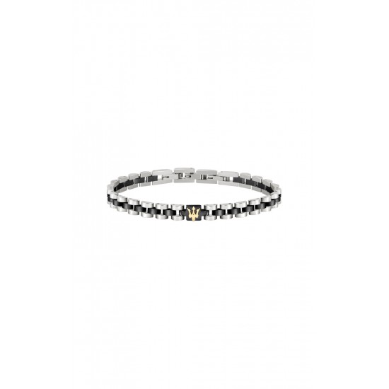 MASERATI ARM RING JM320AST08 Δίχρωμο Ανδρικό Βραχιόλι Με Τρίαινα