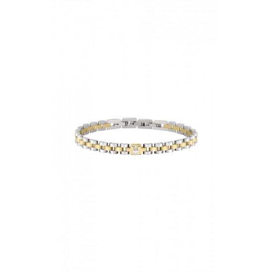 MASERATI ARM RING JM320AST09 Δίχρωμο Ανδρικό Βραχιόλι Με Τρίαινα